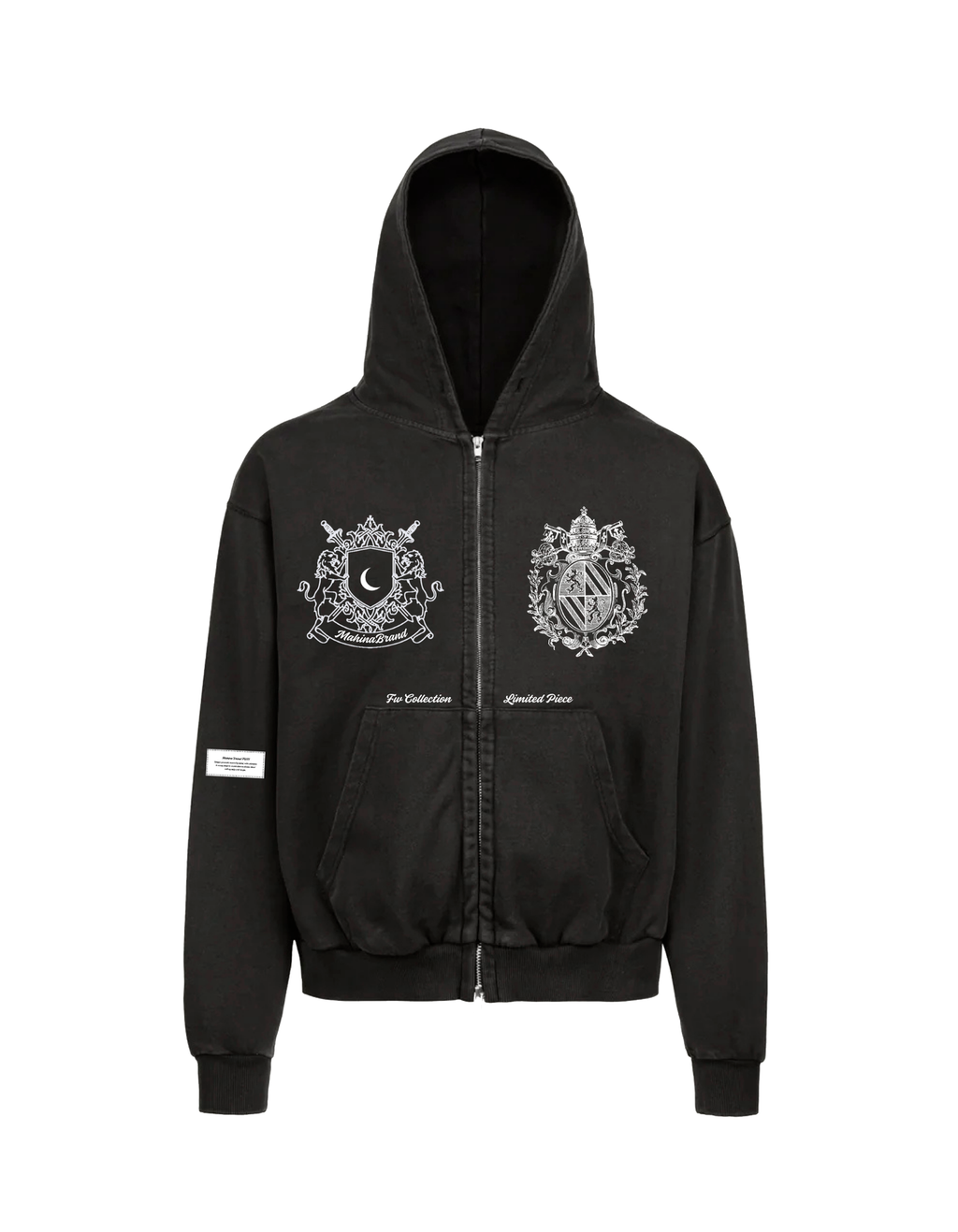 LE BLASON NOIR ZIPPED HOODIE