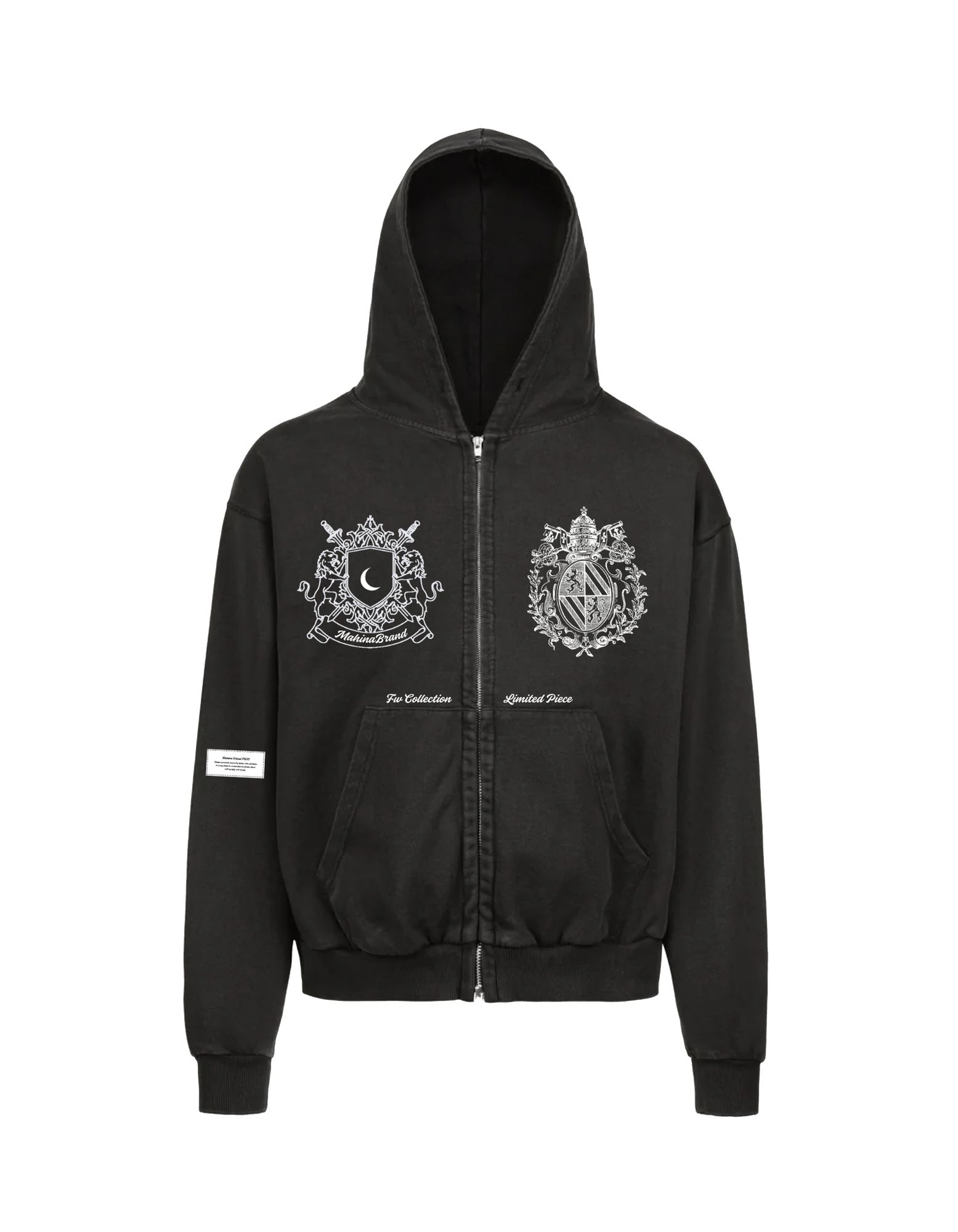 LE BLASON NOIR ZIPPED HOODIE